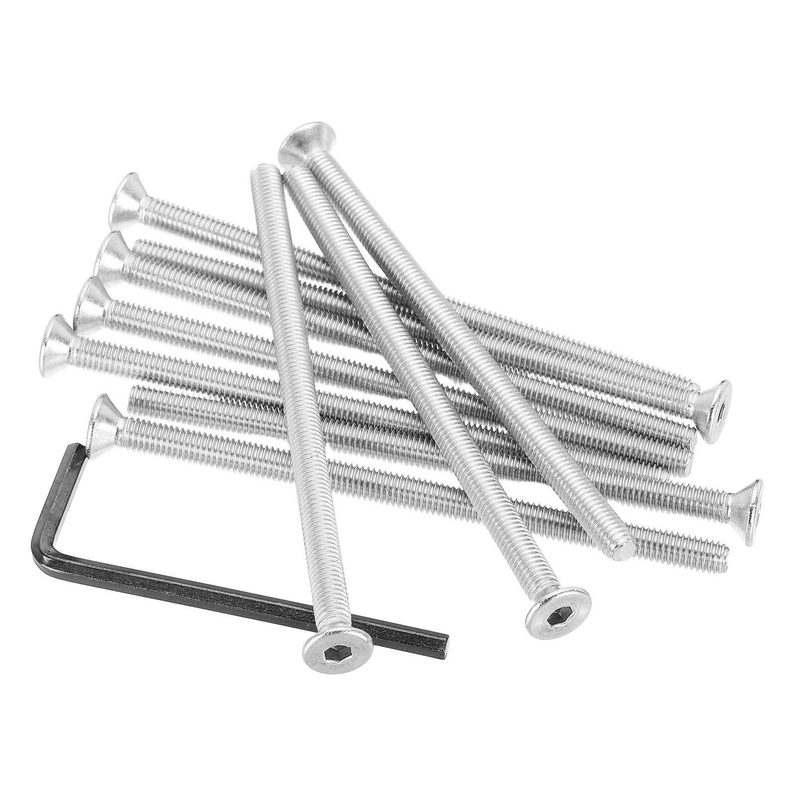 PATIKIL #10-32 x 3-1/2" Flat Head Socket Cap Screws, 10 Pcs Countersunk Bolts Head Machine Screws 304 Stainless Steel (18-8) UNF Socket Drive Bolt Fasteners for Industry Machinery