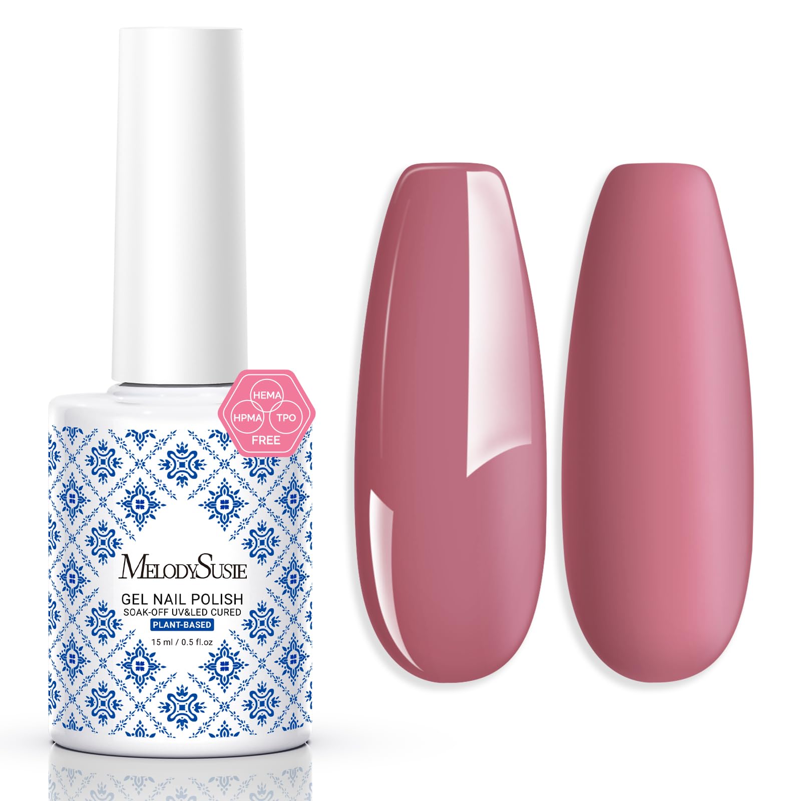 MelodySusie Fleurwee Plant Based Gel Nail Polish, Hema Free Pink Purple Nail Polish, Soak Off UV LED Gel Polish Gift for Women 21 Non Toxic Long