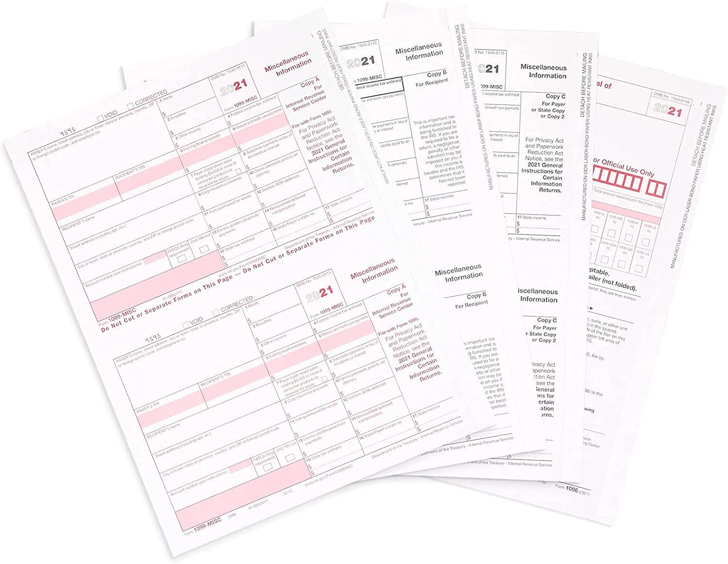 Dutymark 1099 MISC Forms 2020, 4 Part Tax Forms, Kit for 50 Individuals Income Set of Laser Forms - Designed for QuickBooks and Accounting Software - [No Envelopes] 2020 1099 Tax Forms-