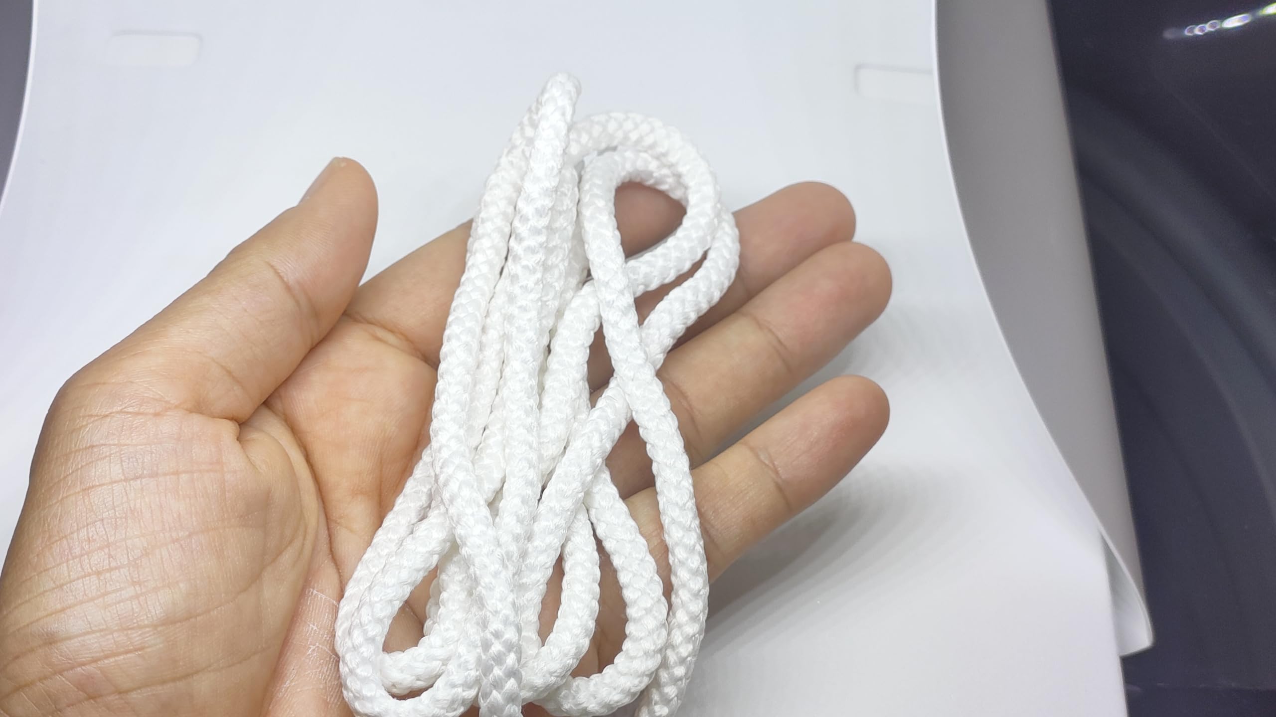 4 Pieces Navy Blue/White Round Hoodie Drawstrings Cord Replacement 6mm X 50 Inch Draw String for Sweatpants, Sweatshirt, Jacket, Coats, Shorts, Pants, Swim, Trunks, Sewing Threader