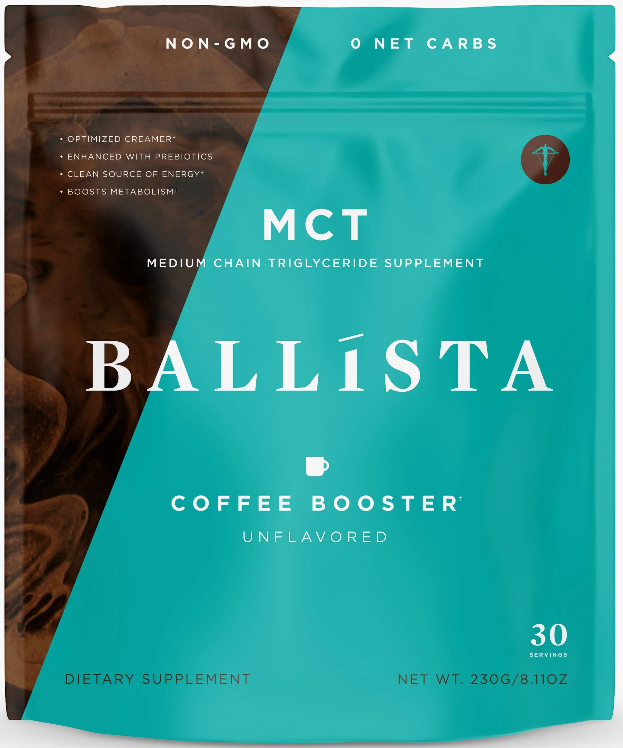 Ballista Coffee Booster and Keto Coffee Creamer - Enhanced MCT Oil Powder with Prebiotic Fiber - Sugar Free, Gluten Free, 0 Net Carbs - 30 Servings