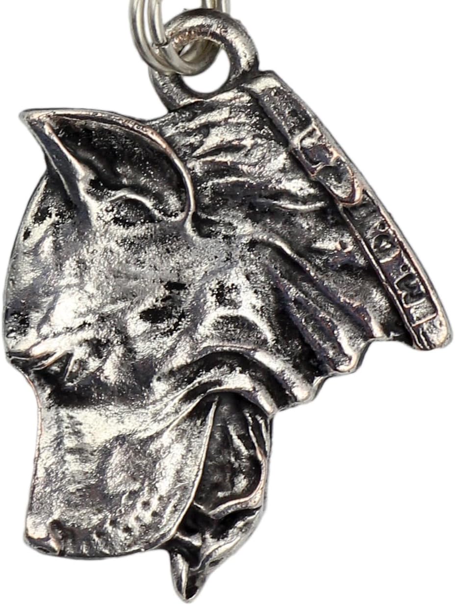 Art-Dog Silver-Plated Dog Pendant on a Leather Strap - Dog Necklace from ArtDog Collection – Silver Dog Necklaces for Men and Women – Dog Breeds Jewelry – La laguna terrier