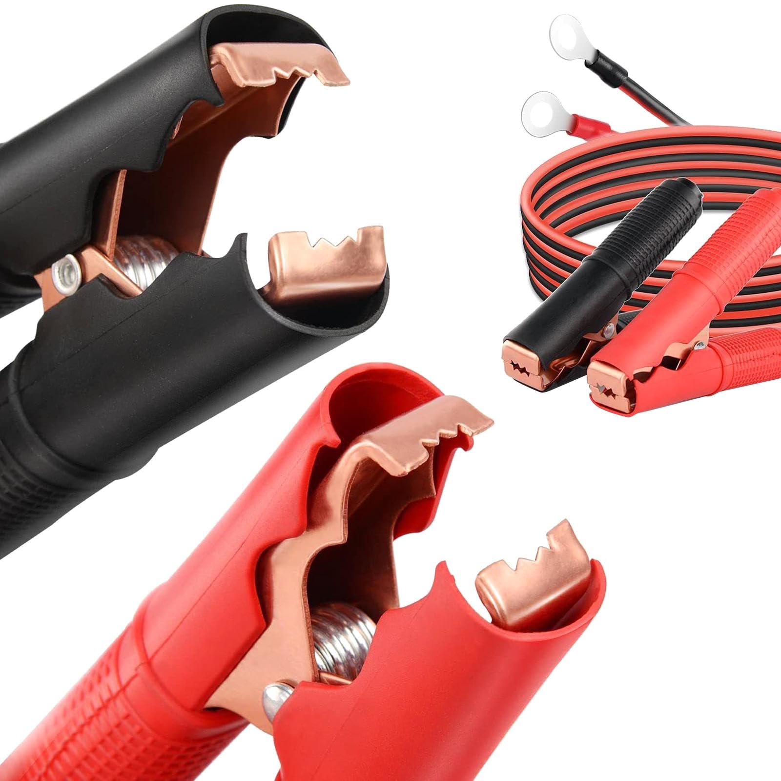 Lot de 5 pinces crocodiles pour câble de batterie de voiture - Fusible 30 A - 1 m