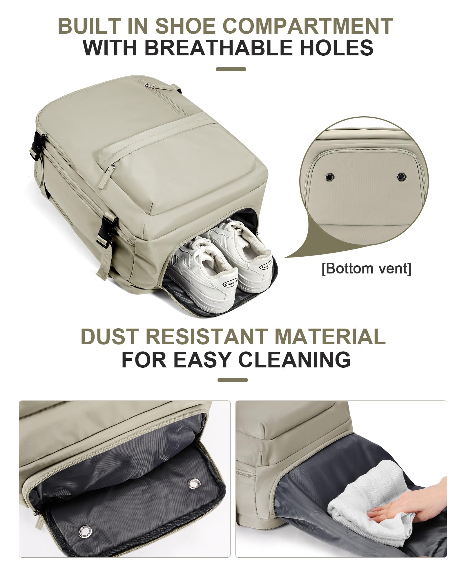 BJLFS Borse da Cabina per Ryanair 40×20×25 Bagaglio a Mano Easyjet 45×36×20 Borsa Zaino da Viaggio, Zaino da trekking,Zaino Casual per laptop da 14 pollici per scuola