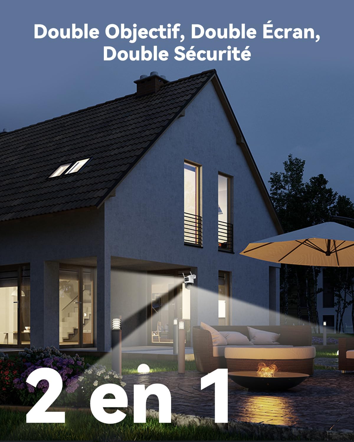 Imou 4K(5MP+3MP) Caméra Surveillance WiFi Extérieure à Double Objectif, 360° Caméra IP Exterieur WiFi, AI Détection Humaine/Véhicule, Suivi Automatique, Vision Nocturne Couleur 30M,Étanche IP66,Sirène