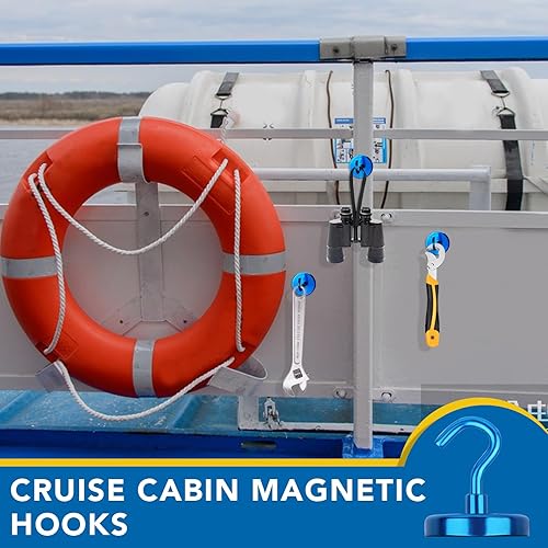 Vista 186 de LOVIMAG Imanes de crucero con ganchos, ganchos magnéticos de 50 libras para cabinas de cruceros, imprescindibles para viajes, imanes de neodimio