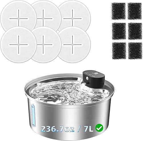 Miniatura 3 de Paquete de 4 filtros de fuente de agua Cat y 2 esponjas de filtro de bomba de repuesto para [PF03] – 4 filtros + 2 esponjas