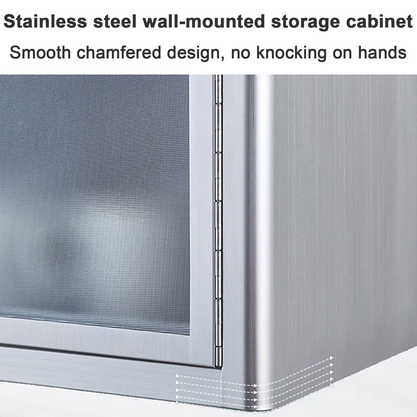 Armoire Murale en Acier Inoxydable, Organisateur Peu encombrant pour Placard de Cuisine avec étagères réglables, Armoire à Pharmacie de Salle de Bain avec Portes vitrées