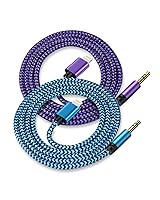 Vista 10 de Cable auxiliar para iPhone, [2 paquetes/1 metro] Cable auxiliar de 3.5 mm para iPhone con conector de auriculares, cable de audio Lightning a AUX