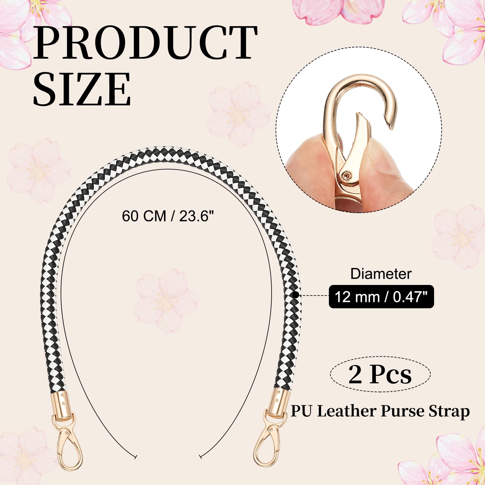 PATIKIL Braided Purse Straps 60cm / 23.6" - Image 2