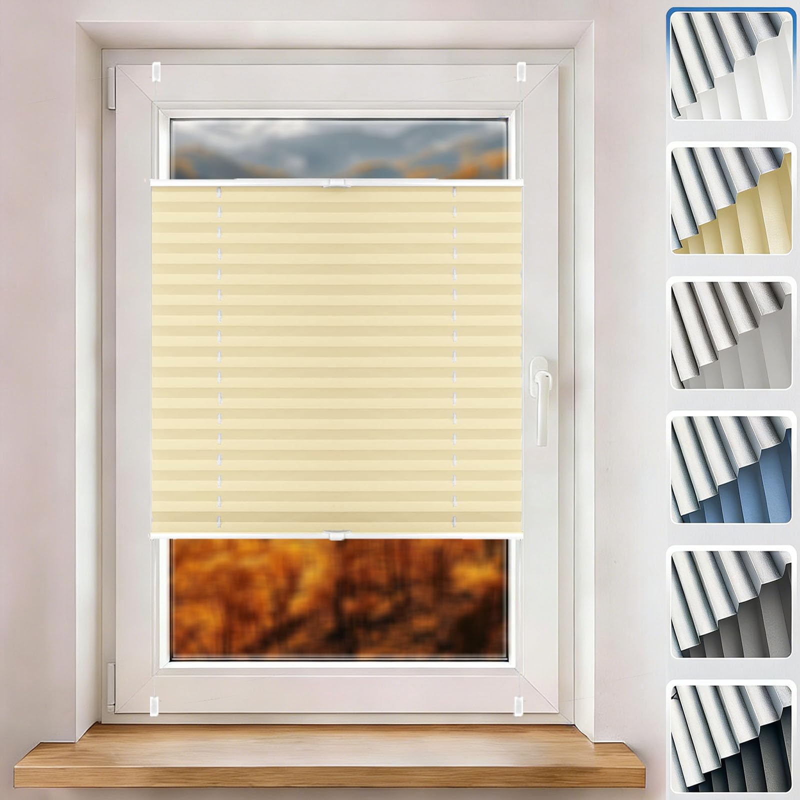 Store pour les portes et les fenêtres 30x80 semi-opaque plissé