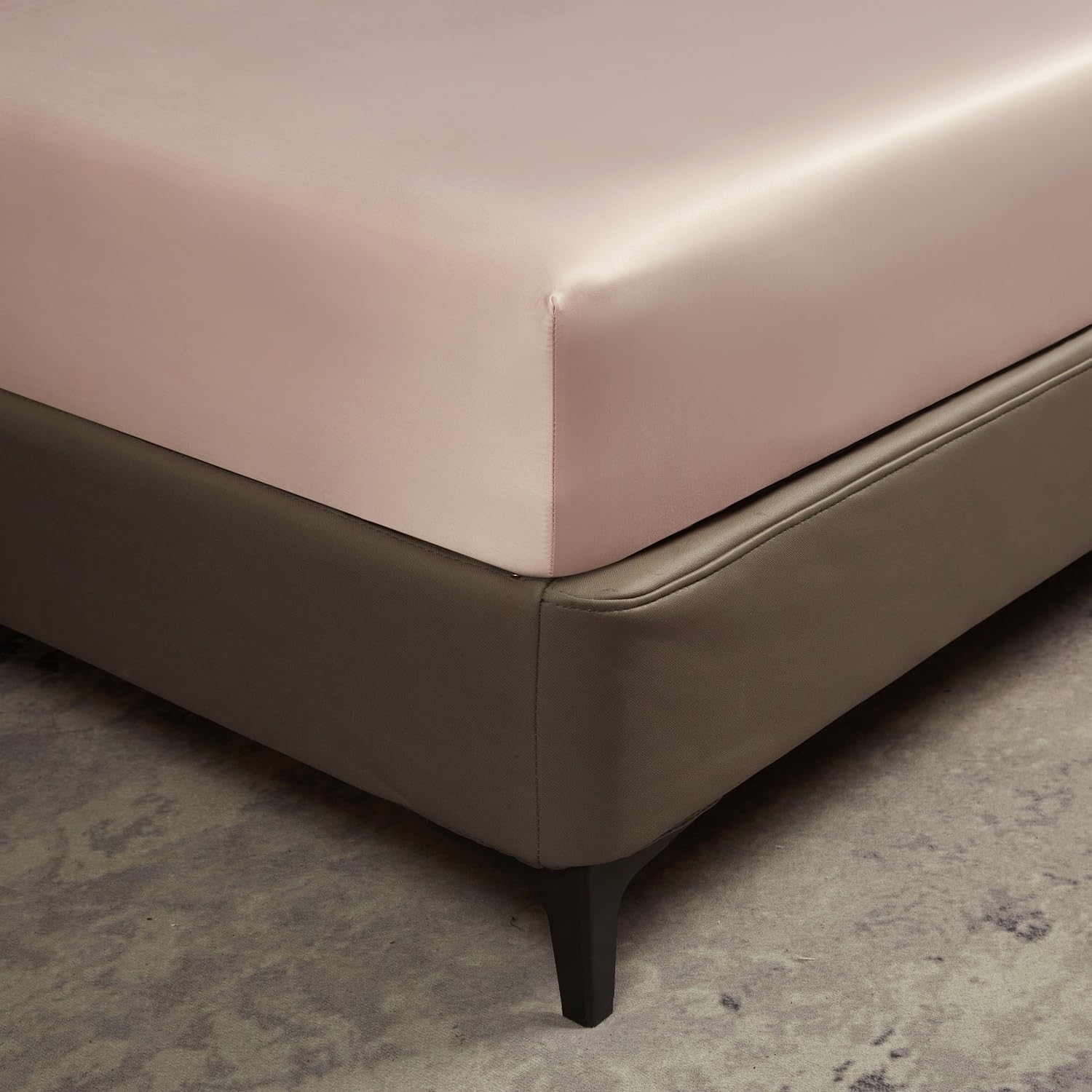 Luofanfei Drap Housse 160x200 Rose Lyocell Bambou Bonnet 30 cm Unie Motif Drap de lit Tencel Soie Lisse Soyeux Brillant Adulte Uni Drap-Housse 160 x 200cm Respirant pour Matelas Épais