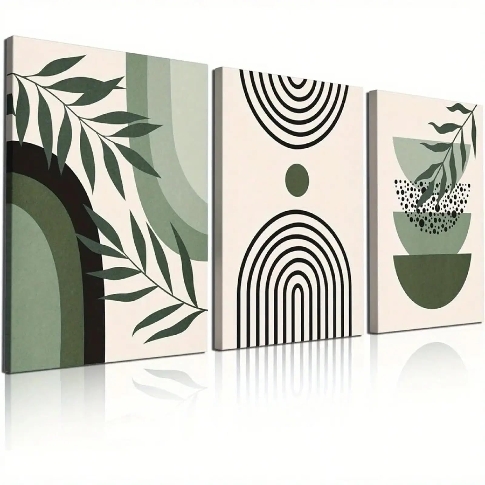 Décoration peinture 60x90cm vert sauge grand format sans cadre - 8