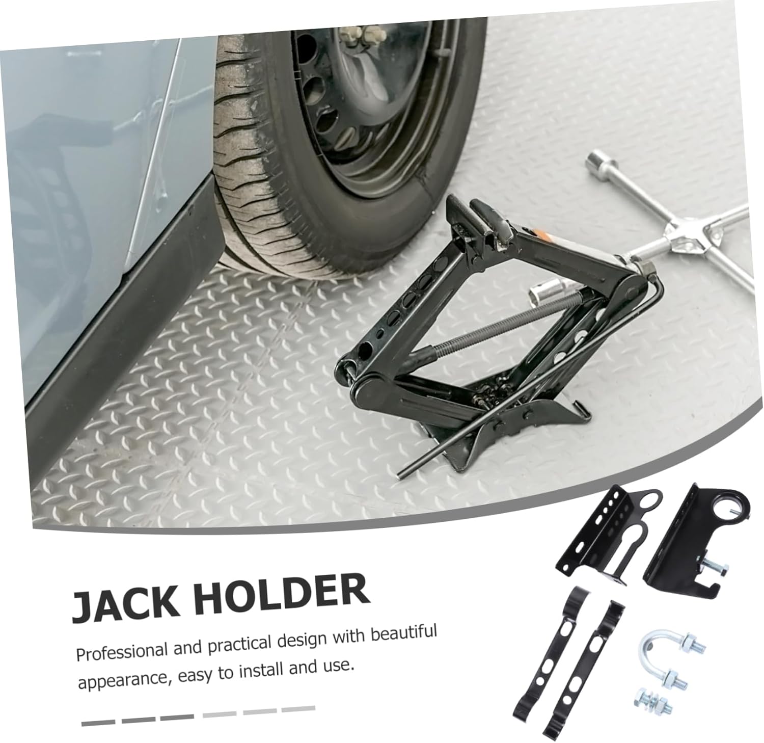 Farm Jack Mount Hold Bracket Heavy-Duty Roof Cargo Rack for SUV Compatible Vehicles Sturdy Steel Construction Easy Installation