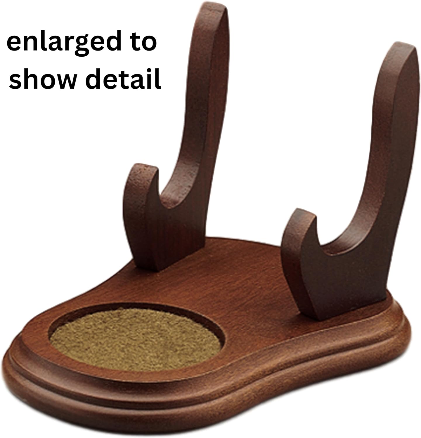 BANBERRY DESIGNS Tea Cup and Saucer Display Stand - Set of 2 Wood Holders for Collectible Teacup and Saucer Sets - Walnut Finish Single Cup/Saucer Display