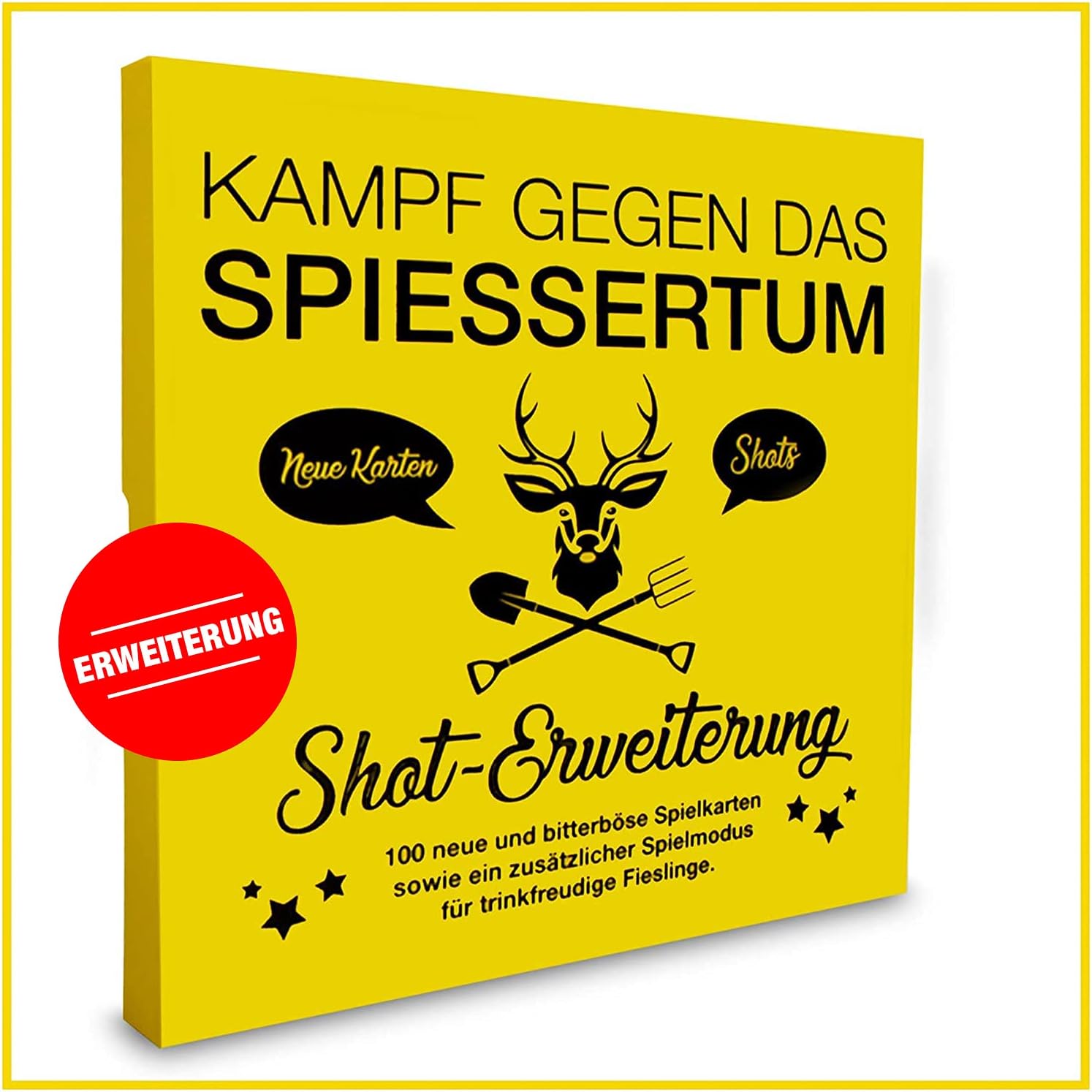 KAMPFHUMMEL Kampf gegen das Spiessertum Shot Erweiterung mit 100 neuen Spielkarten. Die 1