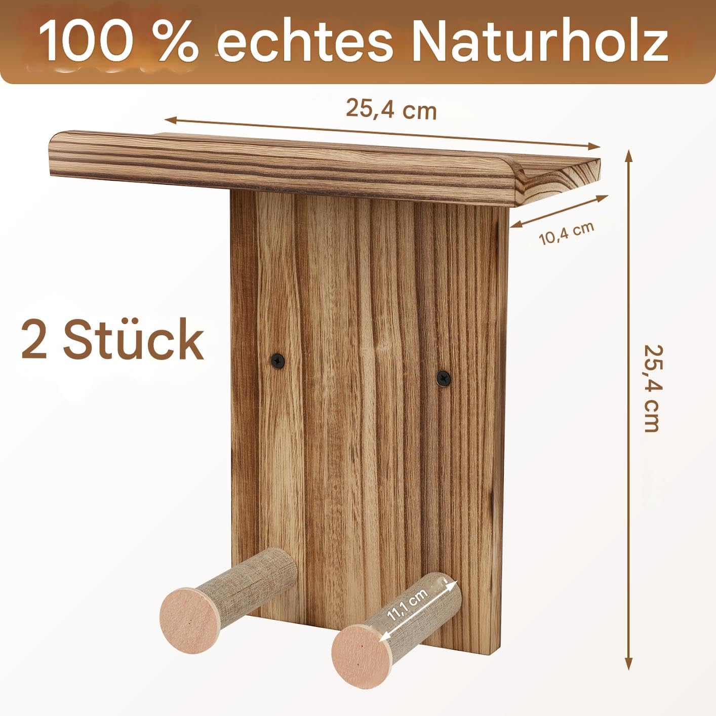 BestYiJo 2 soportes de pared para guitarras de madera, con estante y soporte para púas - Ajustable para acústica, guitarra eléctrica, bajo y ukelele - Juego de soportes para guitarra de madera maciza