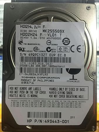 RKEBK for MK2576GSX 250G Laptop Hard Drive SATA2 8MB 5400 RPM