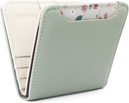 Pomelo Best Womens Wallet Soft Small Coin Purse - Stylish Bifold RFID Blocking with Zipper Coin Pocket, ID Window, Lightweight Travel Card Holder for Ladies Green