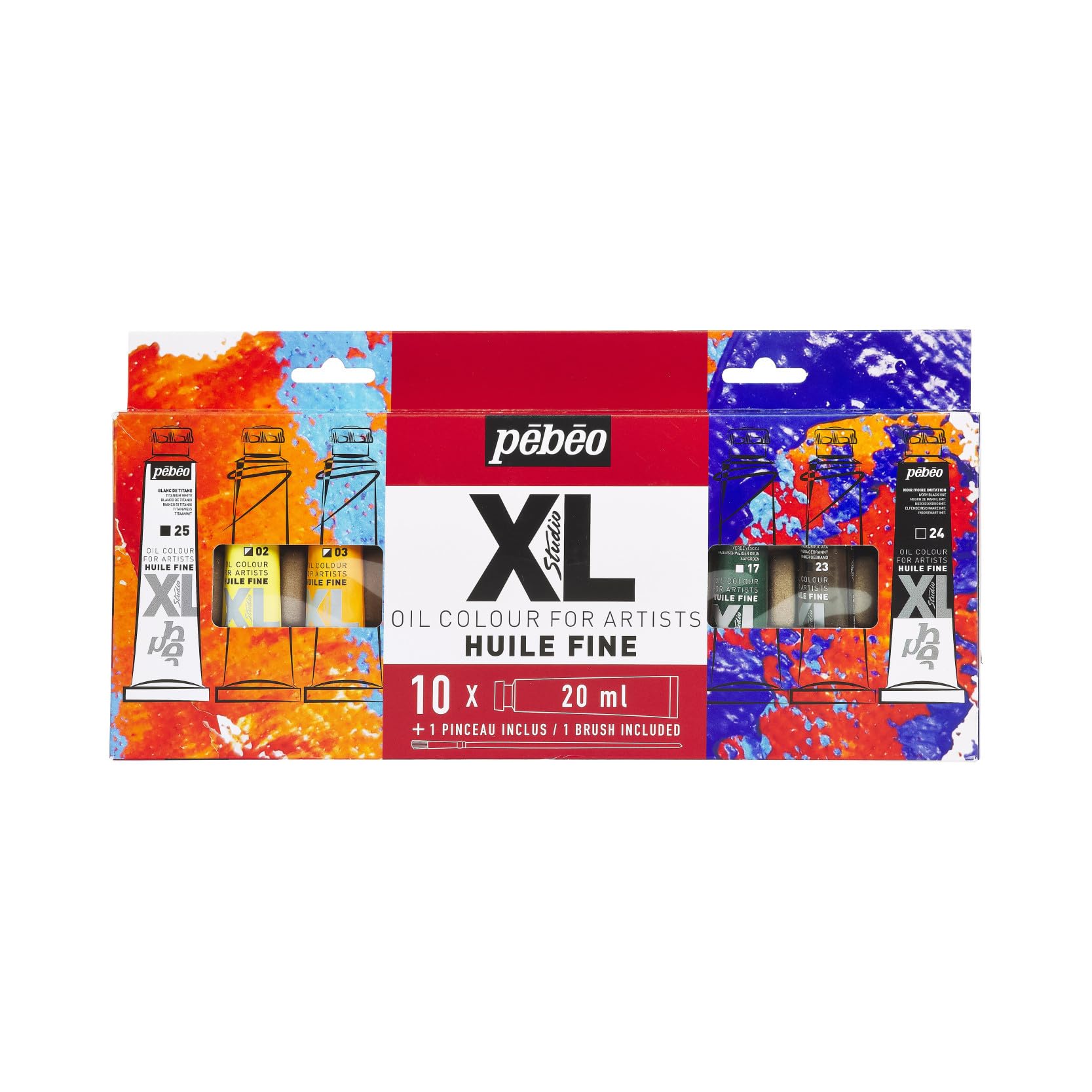 PEBEO Pébéo Fine XL Oil-Set di Pittura a Olio, Colori complementari, 10 x 20 ml