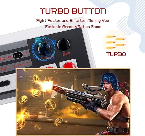 Miniatura 3 de AGPTEK - Paquete de 2 controladores inalámbricos, controlador clásico inalámbrico para Nintendo Classic Mini Edition y PC, sin cable, compatible con