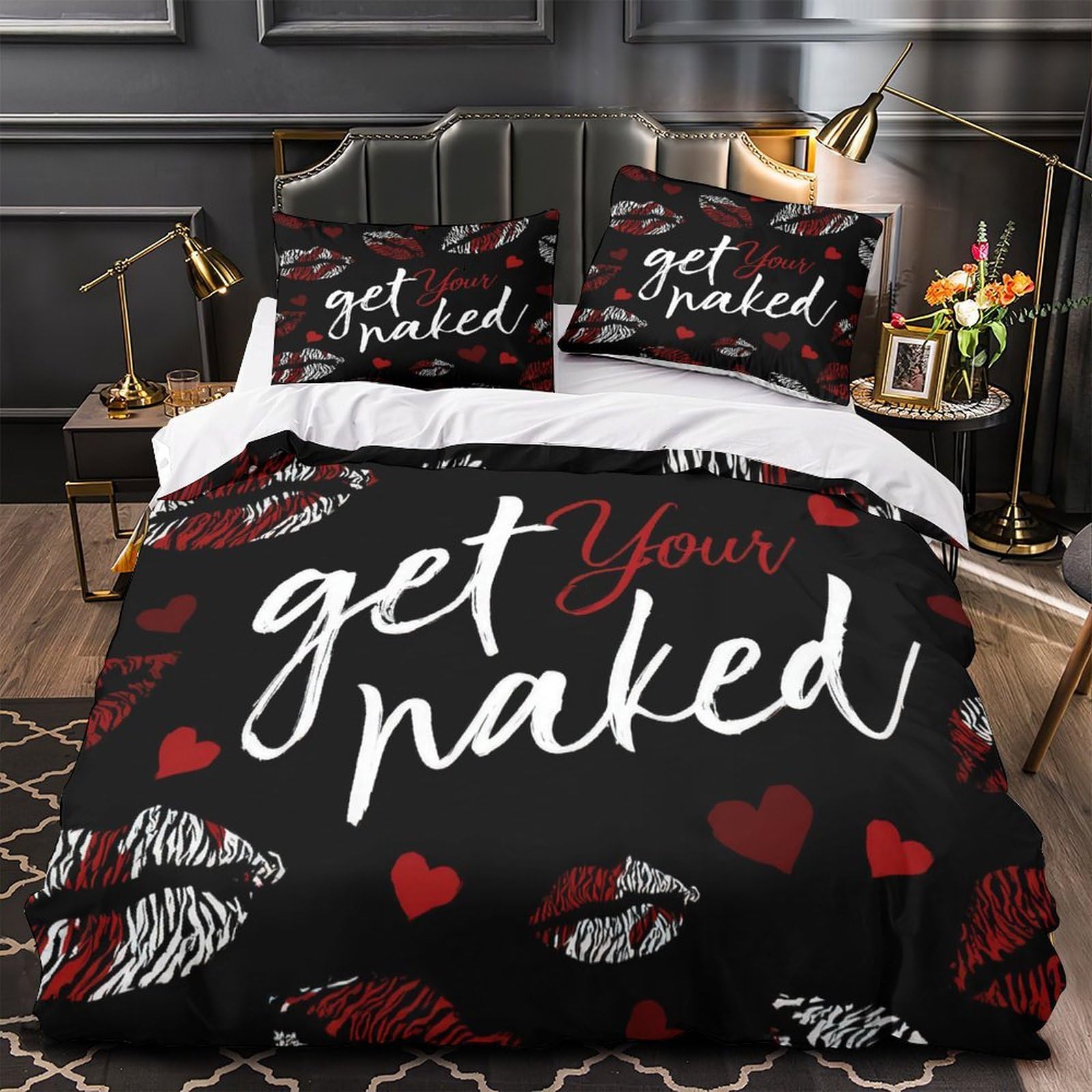 Housse de couette 260x220cm Valentin microfibre drap lit 3 pièces