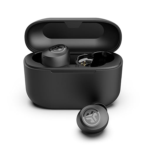 JLab Go Air Pop True Wireless Bluetooth Earbuds & Charging Case - Black, Dual Connect, IPX4 Sweat Resistance, Bluetooth 5 Connection, 3 EQ Sound Settings Signature, Balanced, Bass Boost - Pop+ - Black