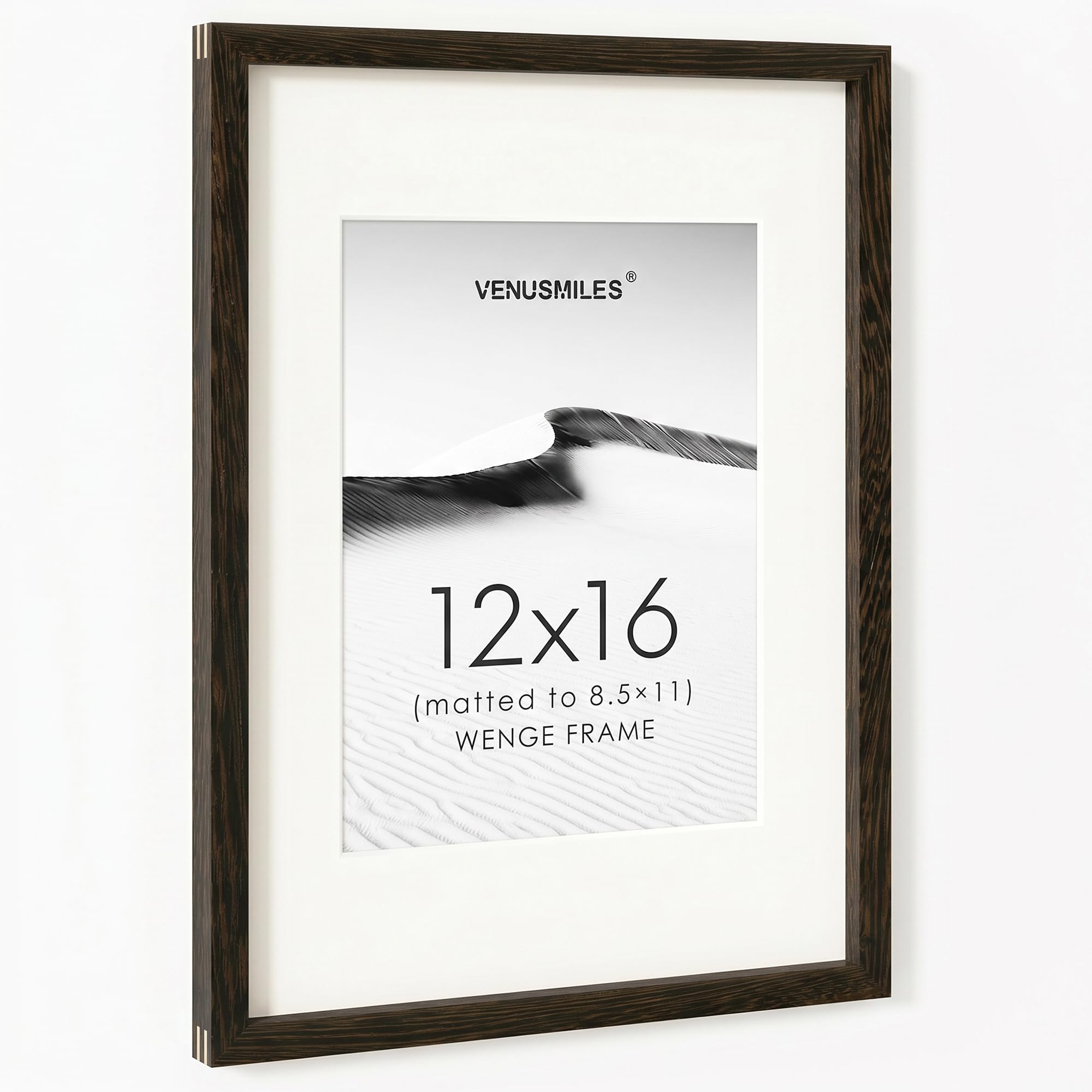12x16 Picture Frame, USA-Sourced Natural Wenge Wood Photo Collage Frame