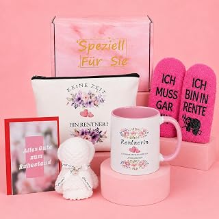 Ruhestand Geschenk Frau, Geschenkset mit Kaffeetasse 330 ml