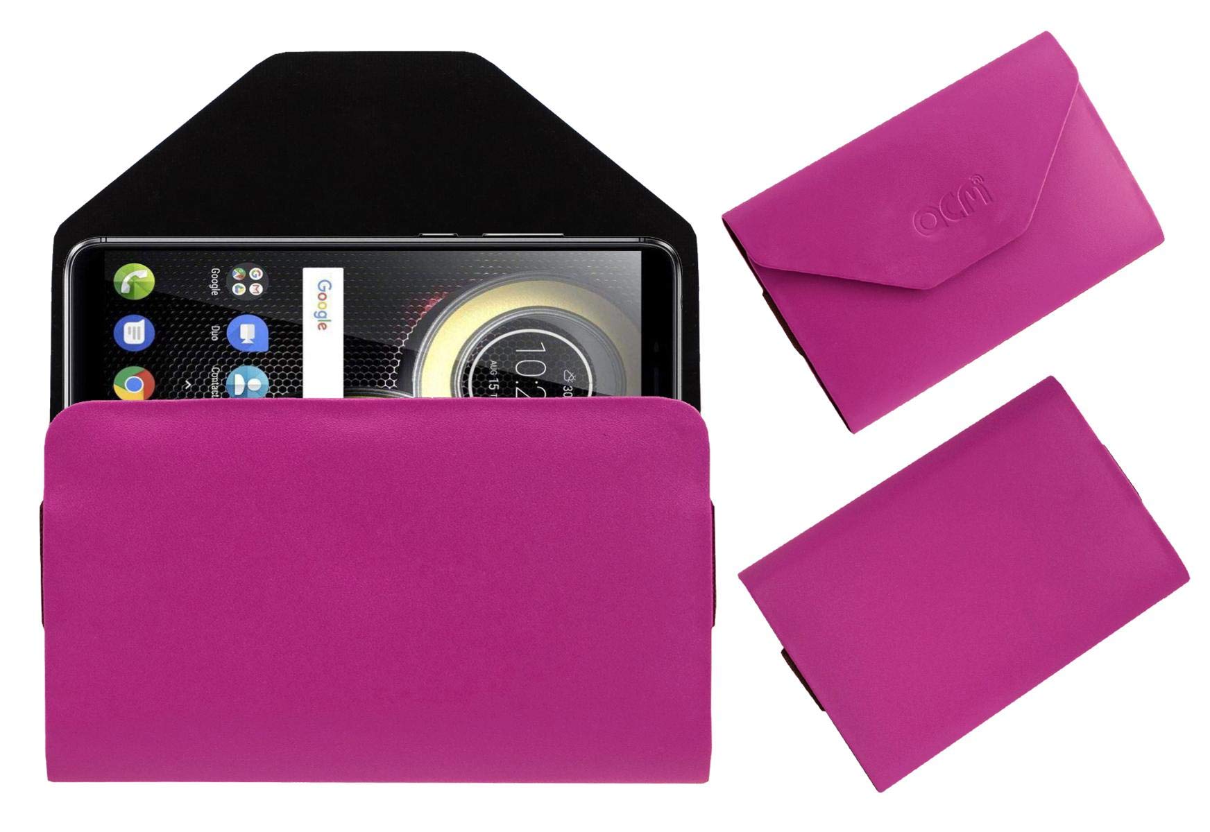 ACM Flip Flap Pouch Case Compatible with Tennzo T5 Mobile Leather Cover Pink