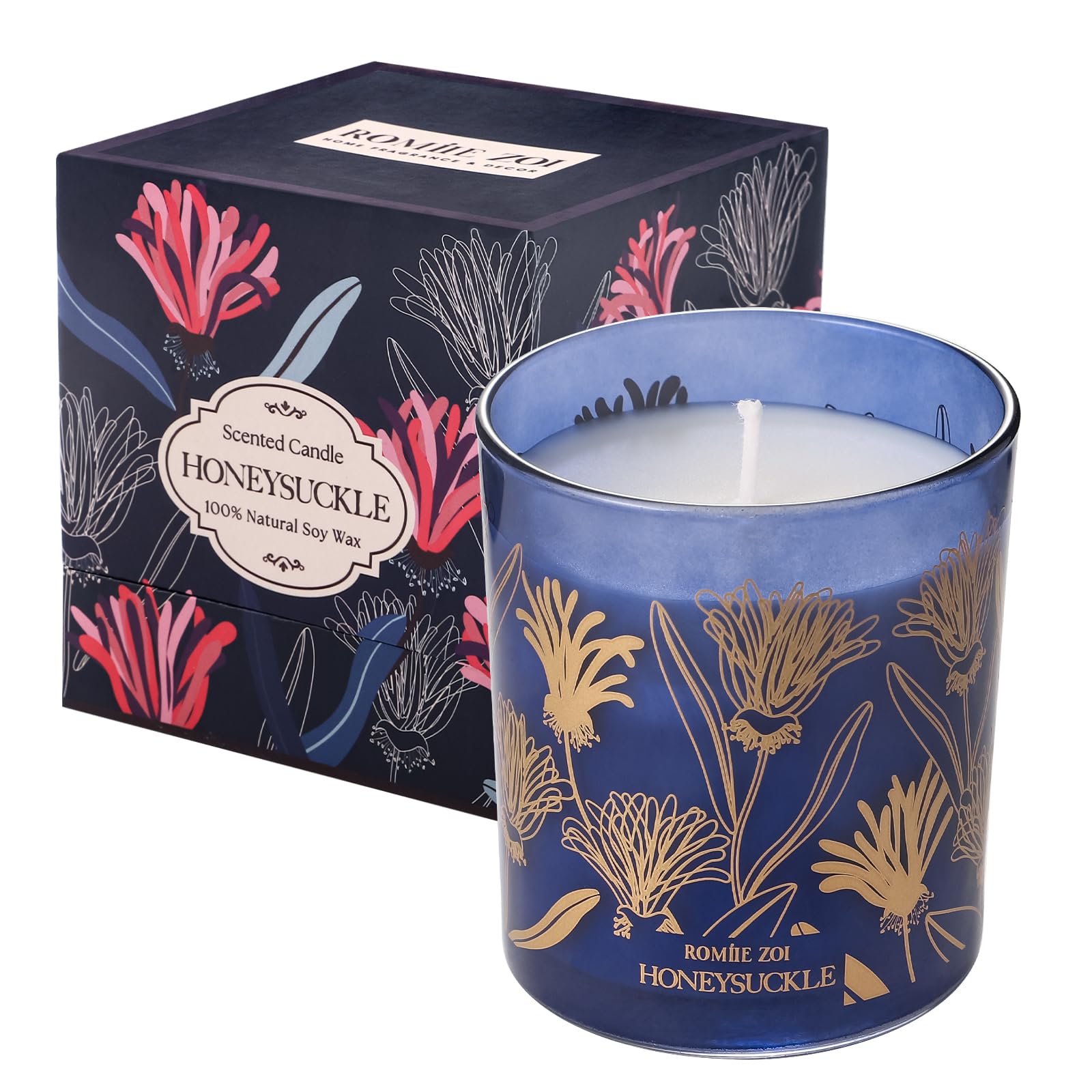 ROMIIE ZOI Scented Candle - Honeysuckle - 6oz Aromatherapy Soy Wax Jar Candle for Home, Gifts for Women - 170g