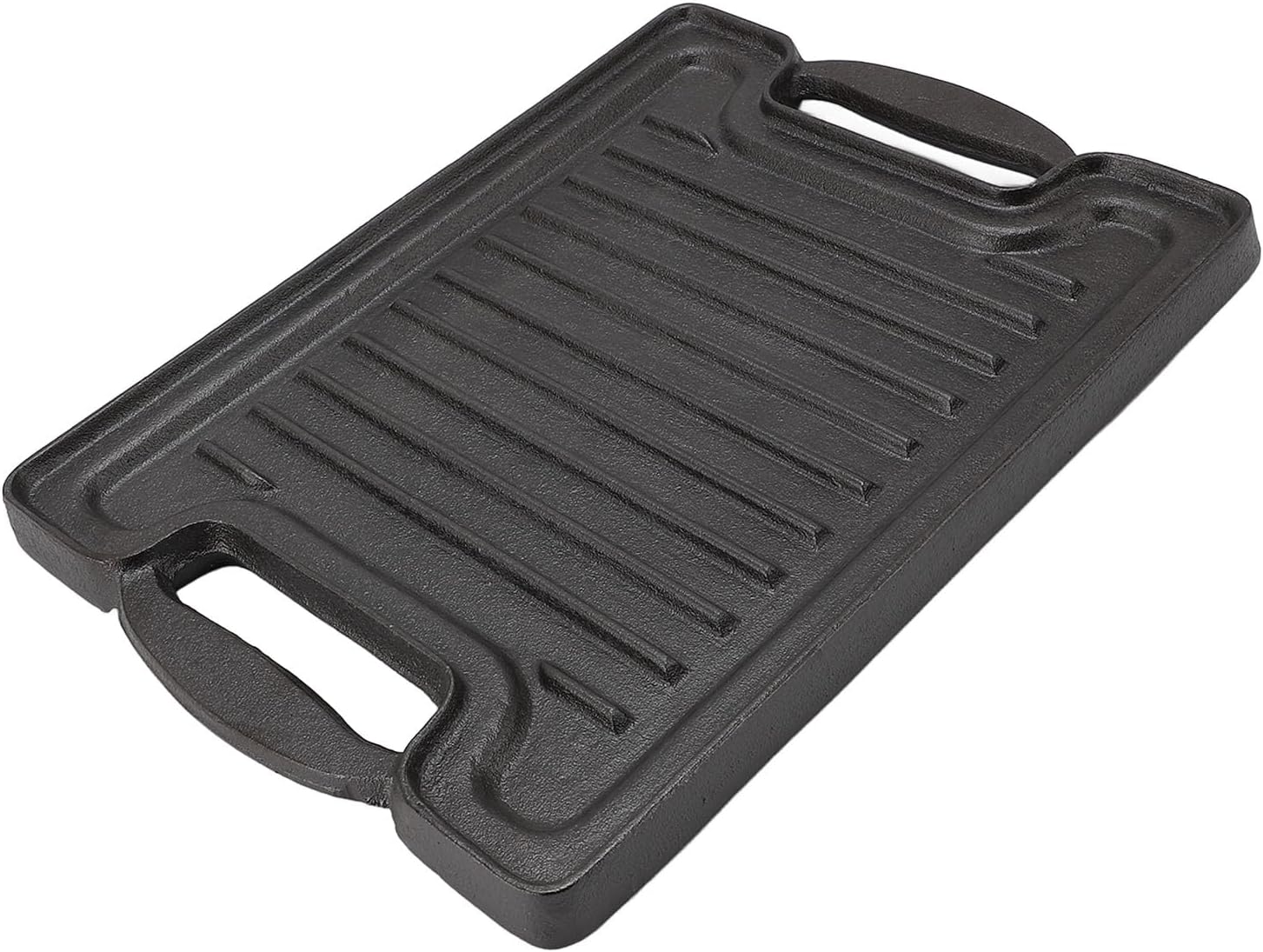 Asixxsix BBQ Grill Plate, Cast Iron Rectangular Griddle for Even Heating and Non Coated Surface, Stove Top Griddle with Versatile Indoor Outdoor Cooking for Grilling Meats Seafood