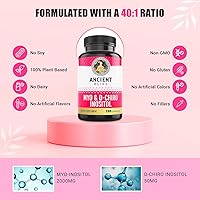 Vista 3 de Ancient Bliss Suplemento de inositol Myo & D-Chiro, proporción de 40 a 1, ayuda en el apoyo de la función ovárica para mujeres, la vitamina B8 ayuda