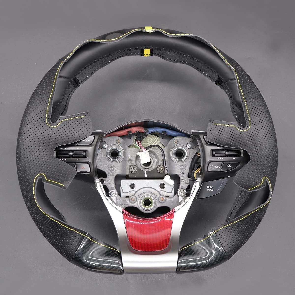 MEWANT Car Steering Wheel Covers for Kia Optima (Turbo) 2014-2015 Hand-Stitched Carbon Fiber&Microfiber Leather Car Steering Wrap