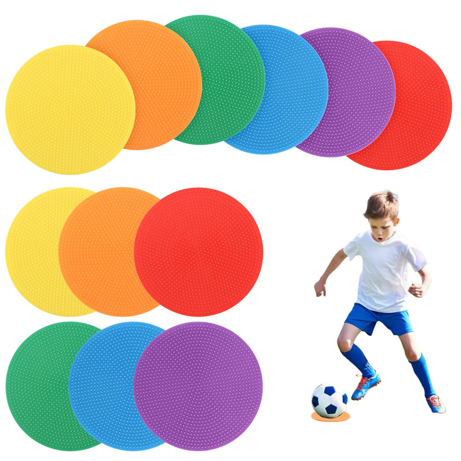 Trasylph 12 Pcs Non Slip Agility Markers Poly Spots, 4 Inch Floor Dots for Indoor and Outdoor Surfaces, Spot Markers for Sports Activities, Dance