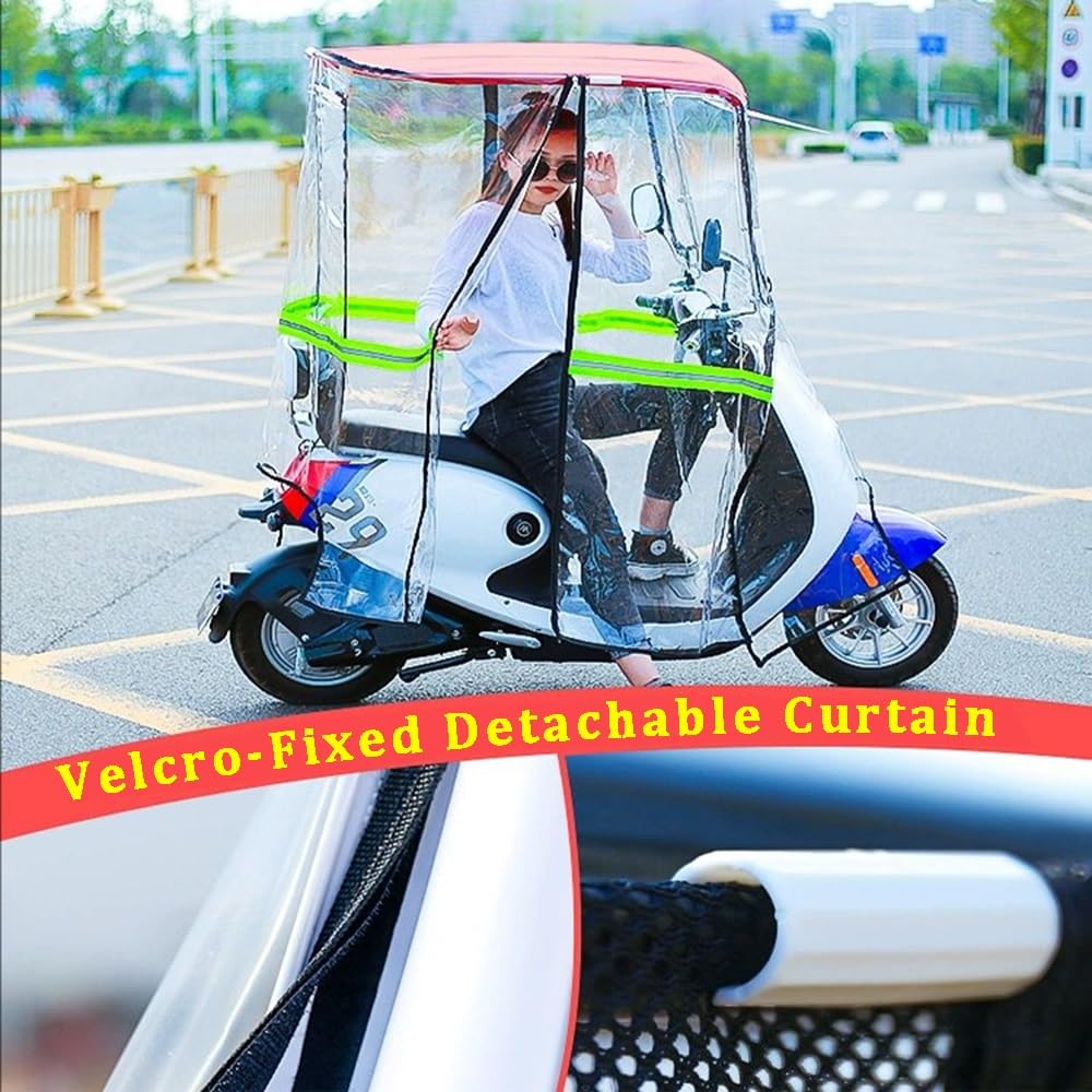 Universal Allwetter Mobility Scooter Regenschutz mit Reflektorstreifen und Aufbewahrungstasche für Elektroroller und Motorräder