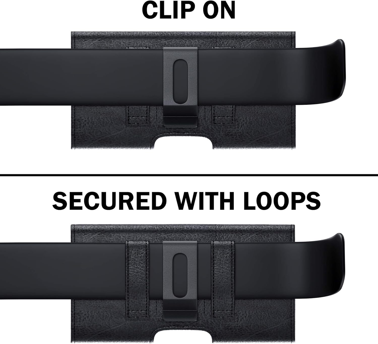 PiTau Holster for iPhone Pro Max and Plus Models (17 16 15 14 13 12 11 Xs Max) - Cell Phone Belt Holder Case with Clip, ID Credit Card Slot Pouch Cover, Large Black - Image 5