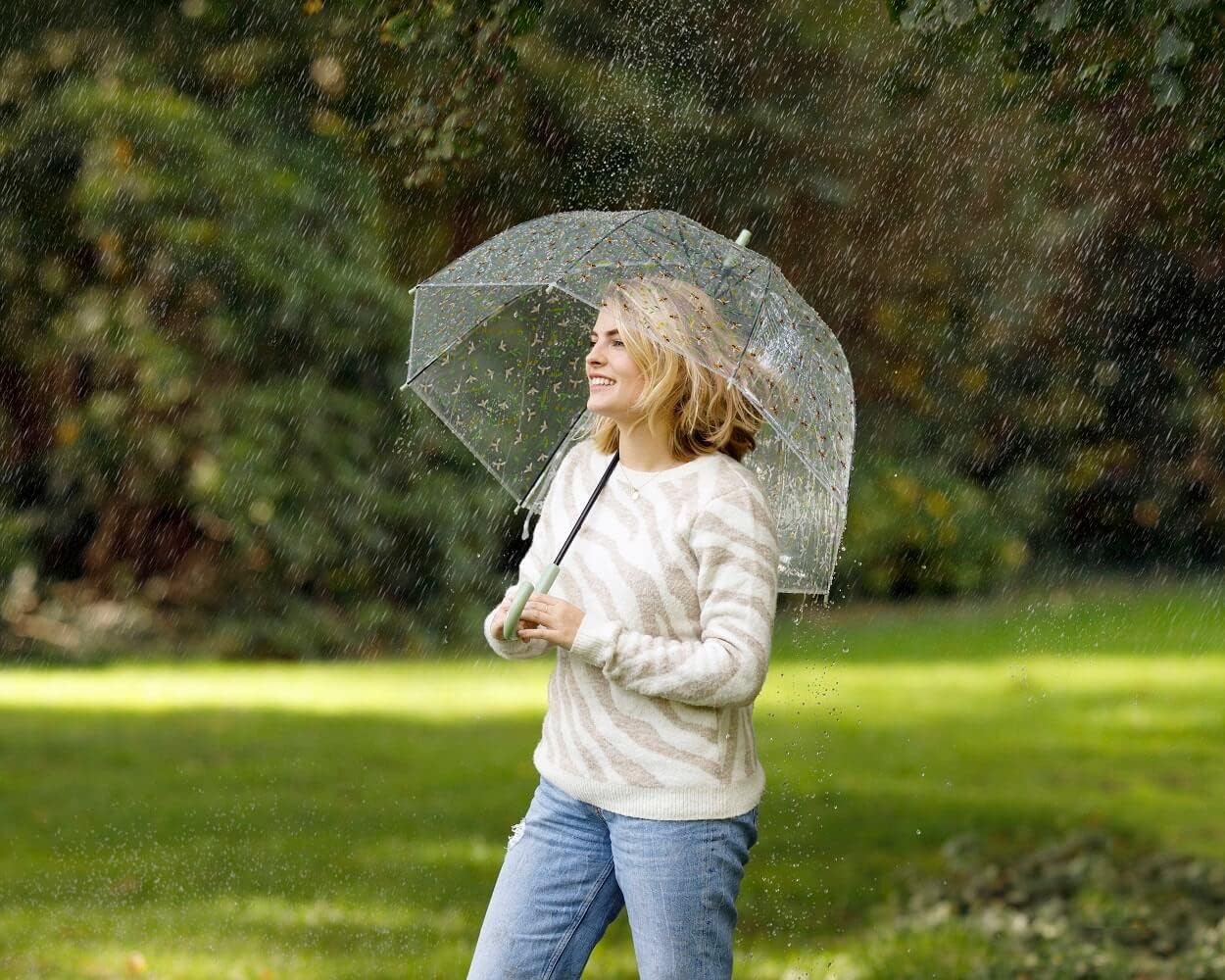 Esschert Design BEE003 Bee Print Transparent Umbrella