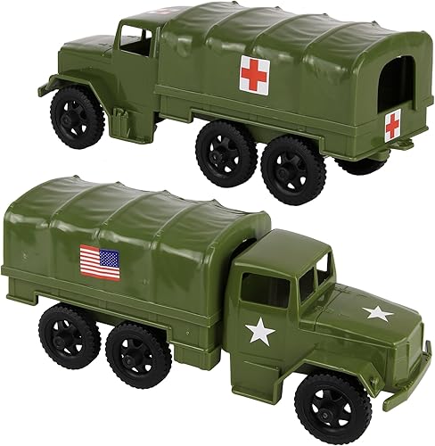 TimMee - Camiones de plástico para hombre, OD Green M34 Deuce y media carga, fabricados en EE. UU