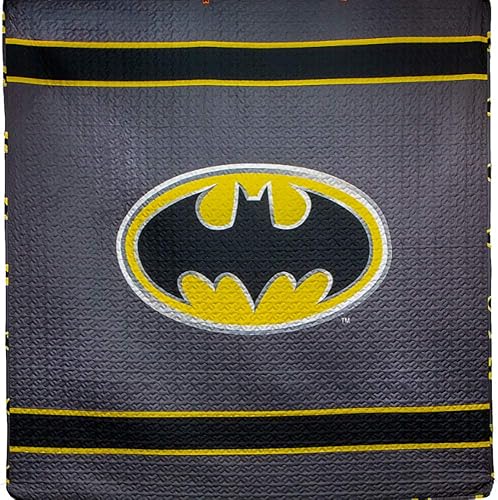 DC Comics - Colcha reversible con emblema de Batman, tamaño Queen, 86 x 86 pulgadas