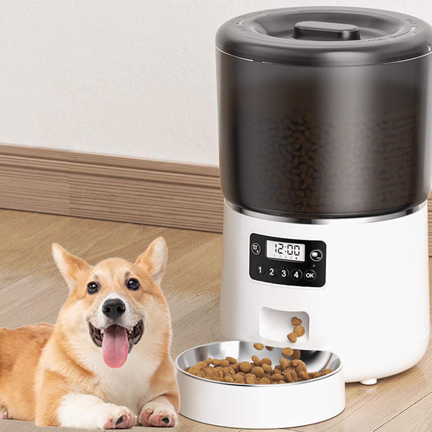 Naittoop Automatic Cat Feeder, Timed Cat Feeder with Adjustabled Feeding Schedule