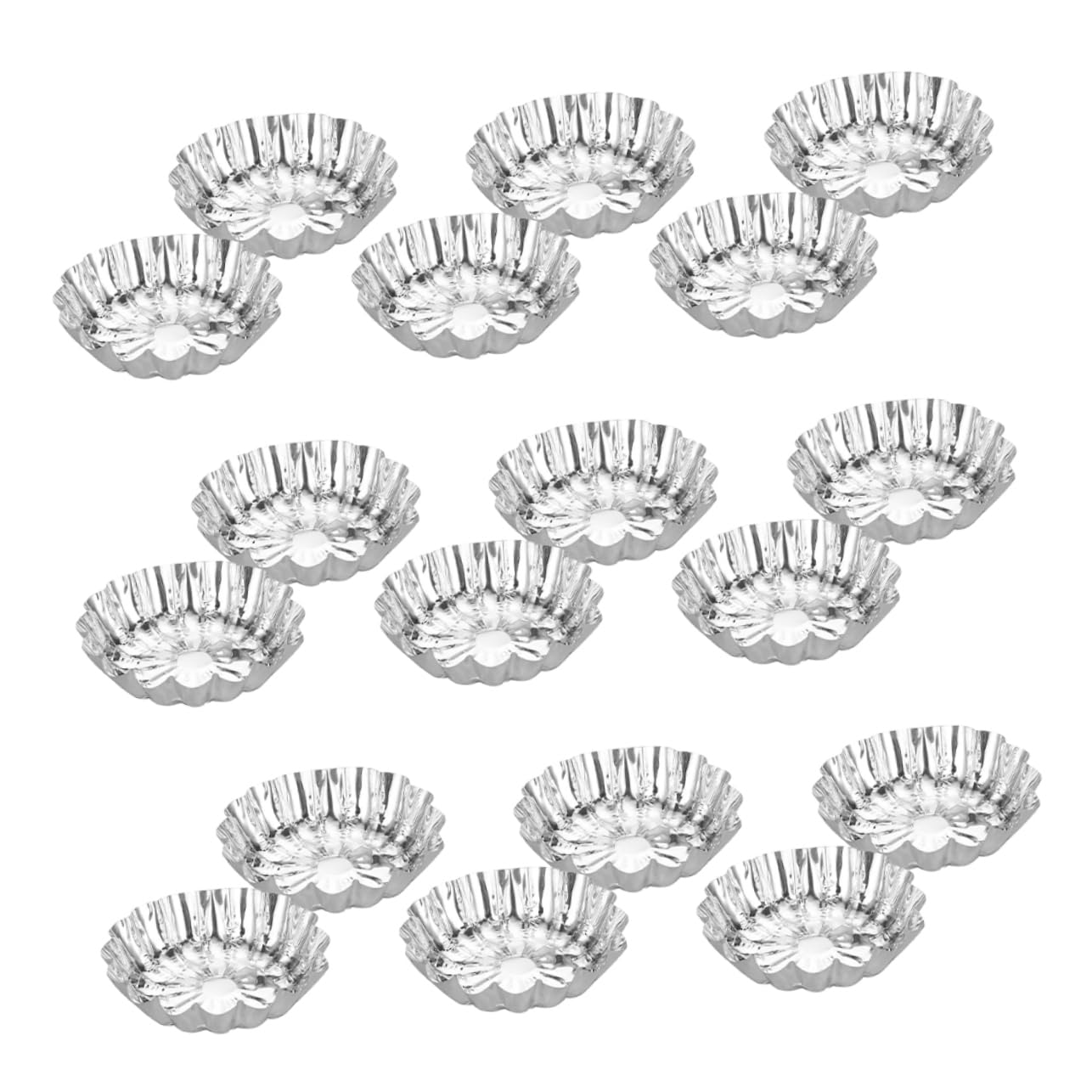 MUCKLILY 100pcs Foil Egg Tart Baking Non Stick Tart Pan for Desserts for Home Bakeries and Cafes for Steaming and Baking Treats
