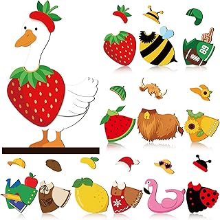 Pinkunn 25 Pcs Interchangeable Valentines Goose Ornament Wooden Mini Desk Goose Outfits Accessories Magnetic Season Clothes Holiday Tiered Tray Decor Table Welcome Sign Home Office Classroom Gift