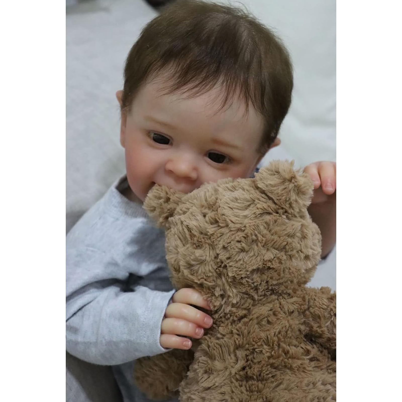 ZIYIUI Bambole Reborn bambino 22 Pollici 55 Centimetri Realistico Neonato Silicone Morbido Bambole Reborn Ragazzo occhi aperti
