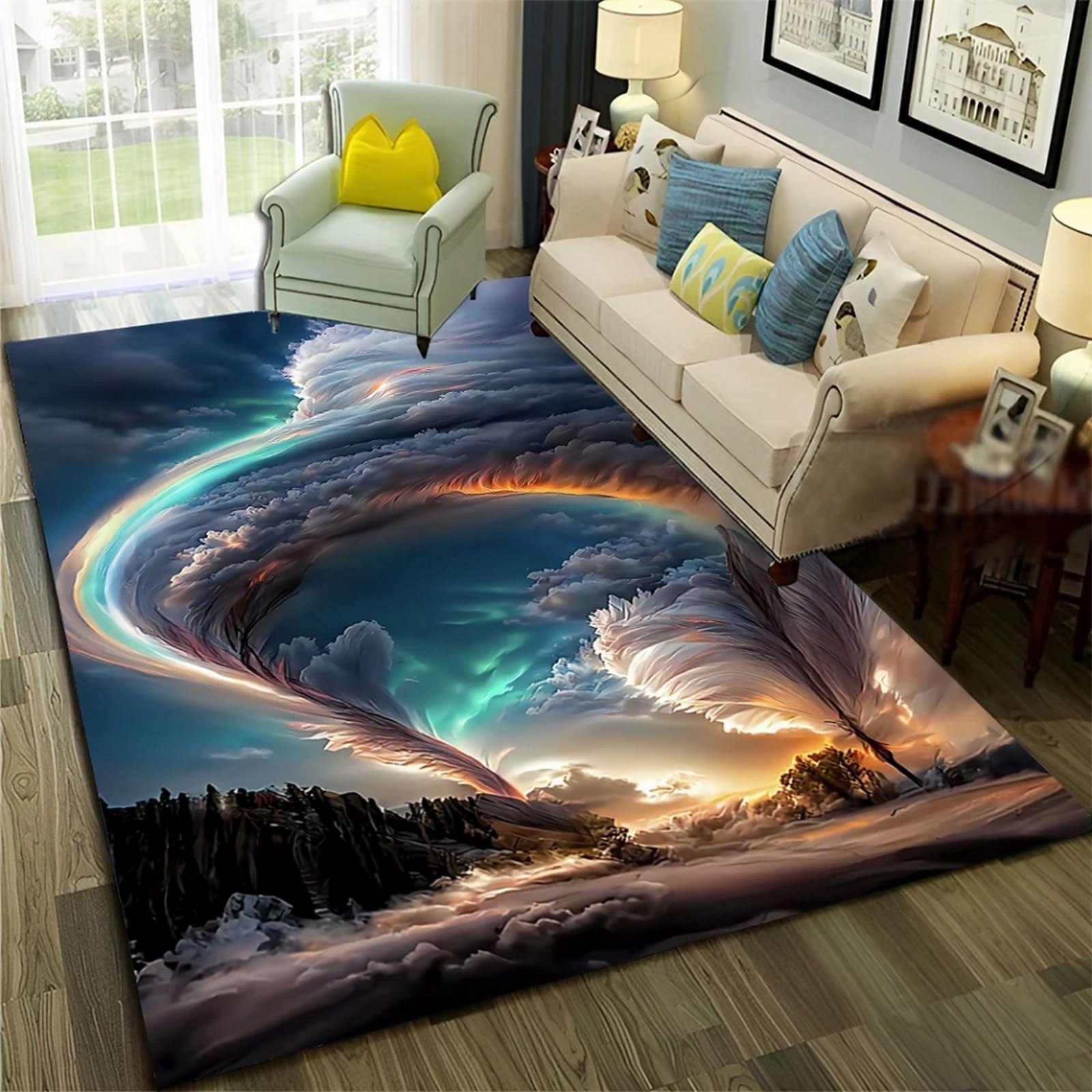 Tapis de salon paysage moderne 180x280 cm pour une décoration de chambre élégante