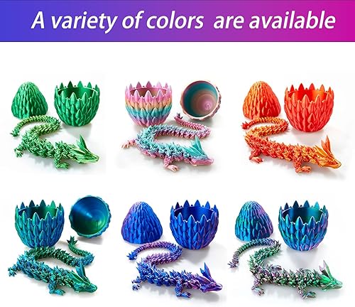 Miniatura 28 de Huevo de dragón impreso en 3D de 15 pulgadas, juguetes de cumpleaños de Navidad, regalo de relleno de calcetines, dragón de cristal articulado