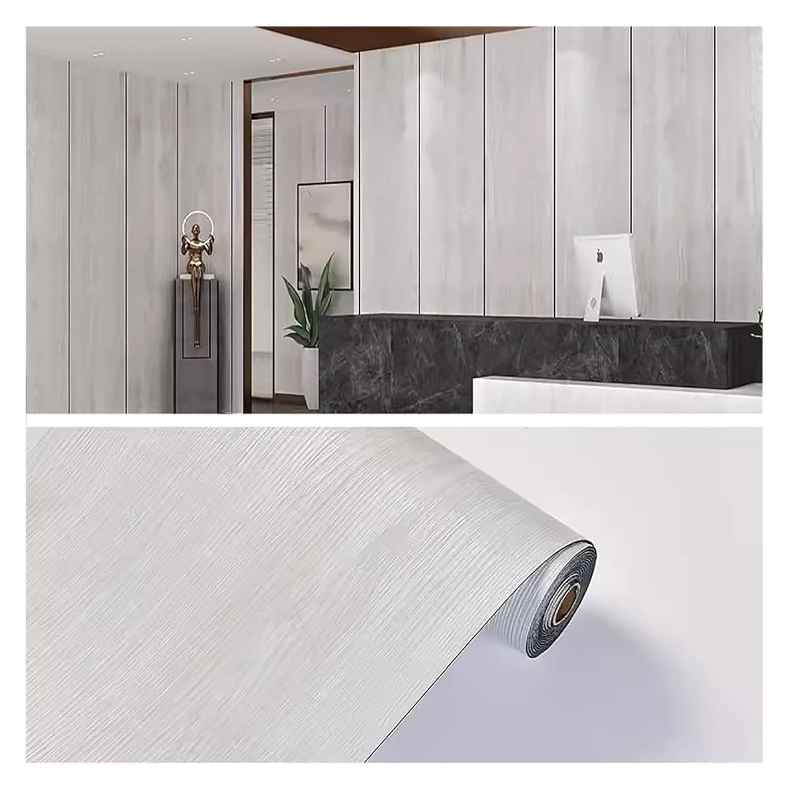 Uoxhfdh Dark Brown Self Adhesive Wallpaper,Peel And Stick Backsplashes Wall Panels Wood Grain, Sticker(Dark Brown)