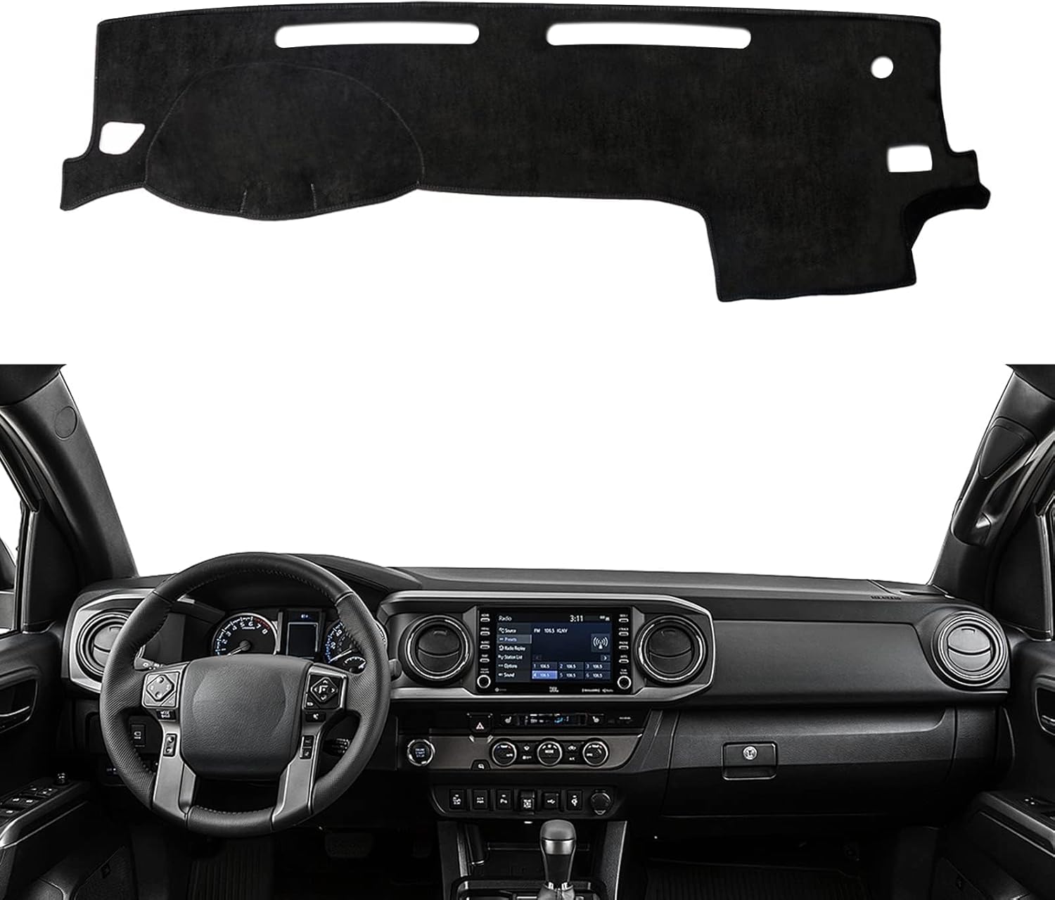 Dash Cover Mat Custom Interior Center Console Compatible with Toyota Tacoma 2016-2023 Dashboard Cover Pad Carpet Protector