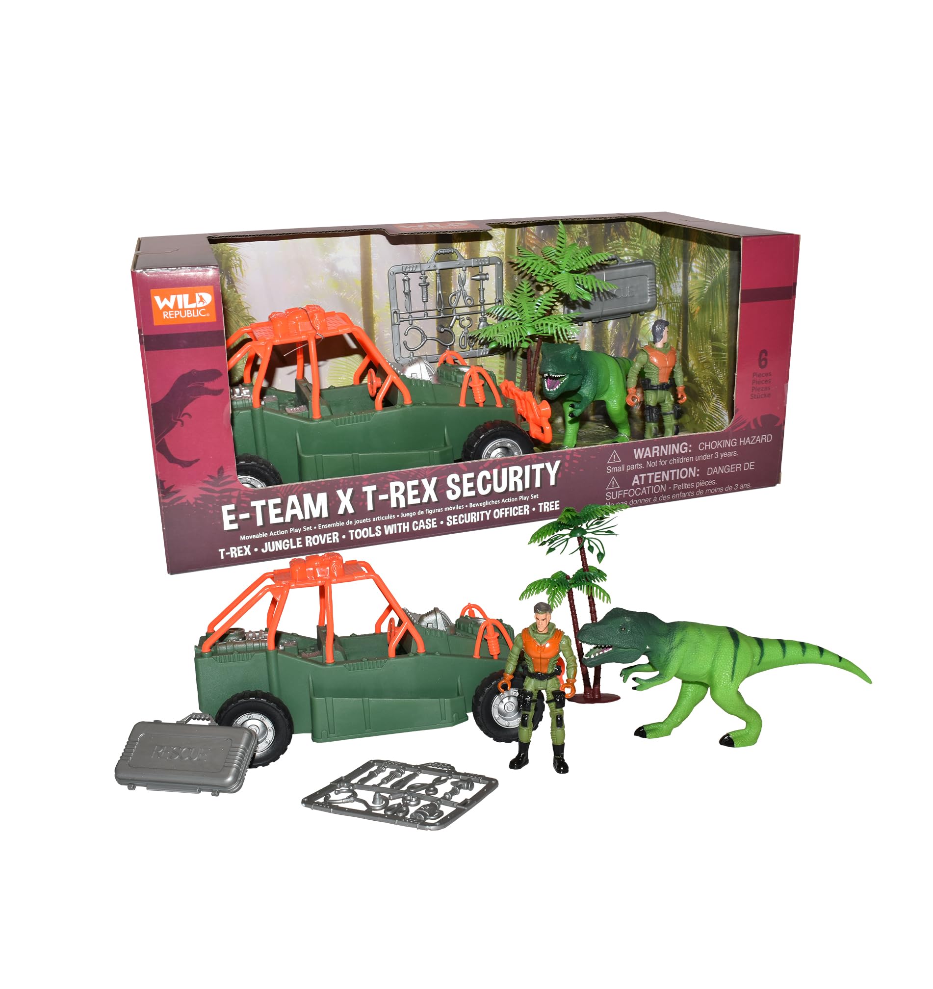 Amazon.com: Wild Republic E-Team X T-Rex Playset, Dinosaur
