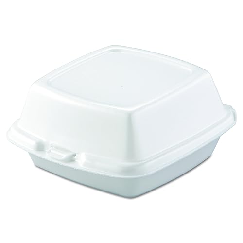 Dart 60HT1 contenedores de alimentos para transportar, espuma, 1 comp, 5 7/8 x 6 x 3, color blanco, Blanco, 500